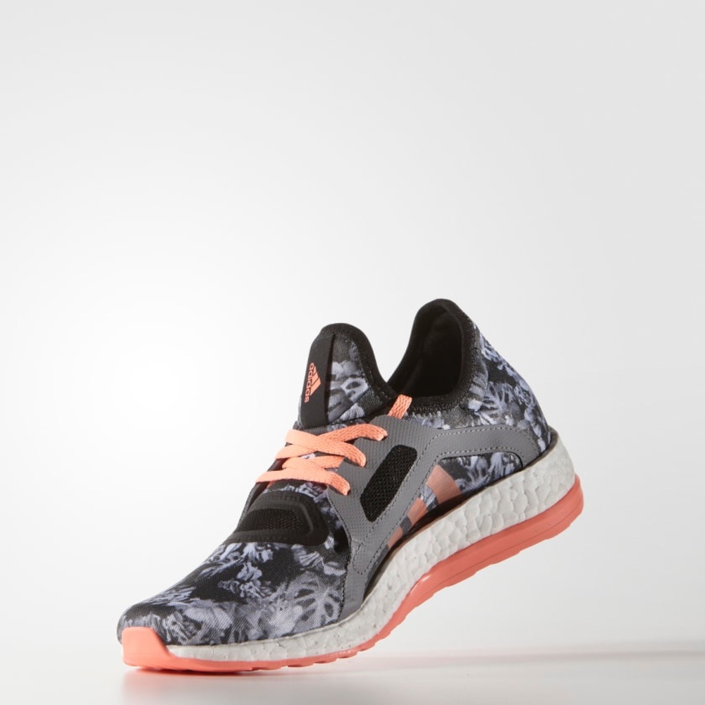 Black and Pink Floral Adidas Pureboost